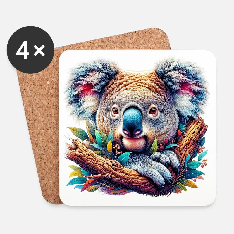 Koala - Untersetzer (4er-Set) - Weiß