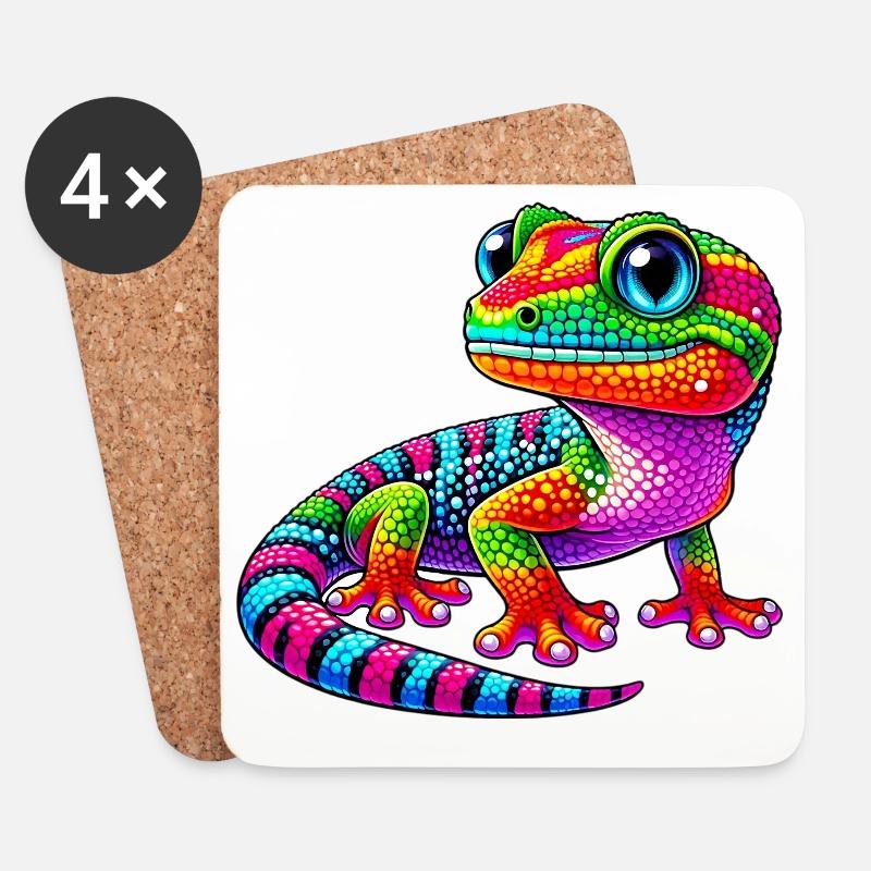 Gecko - Untersetzer (4er-Set) - Weiß
