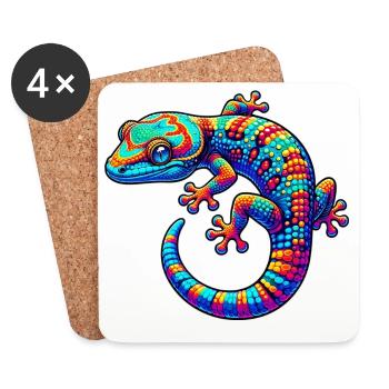 Gecko - Untersetzer (4er-Set) - Weiß - Vorne
