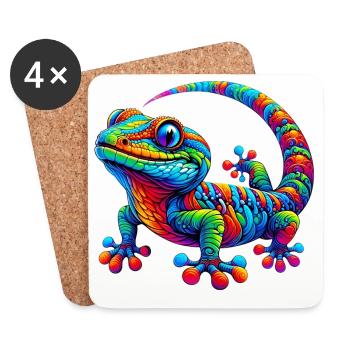 Gecko - Untersetzer (4er-Set) - Weiß - Vorne