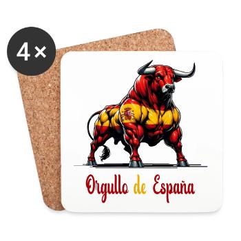 The pride of Spain flag design - Coasters (set of 4) - white - Front
