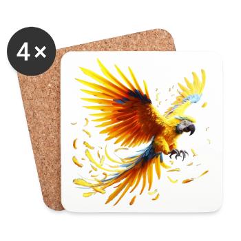 Macaw (01) - Coasters (set of 4) - white - Front