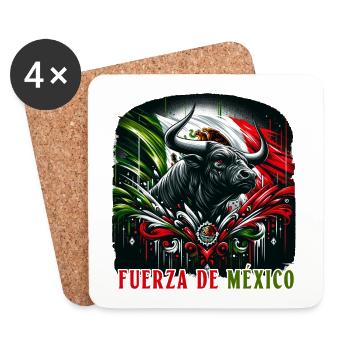 Design de corrida au Mexique - Dessous de verre (lot de 4) - blanc - Devant