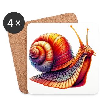 Snail - Coasters (set of 4) - white - Front