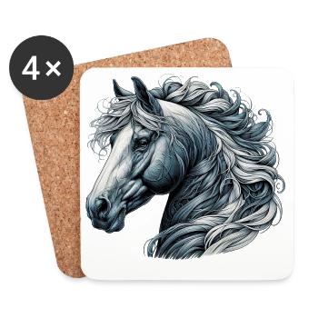 Horse - Coasters (set of 4) - white - Front