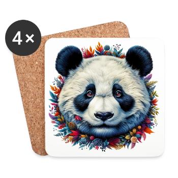 Panda - Untersetzer (4er-Set) - Weiß - Vorne