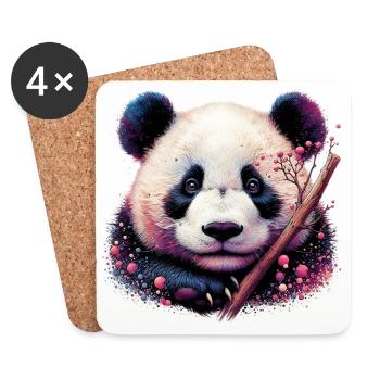 Panda - Untersetzer (4er-Set) - Weiß - Vorne