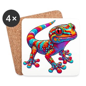Gecko - Untersetzer (4er-Set) - Weiß - Vorne