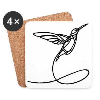 Schwarzer seltsamer Vogel - Untersetzer (4er-Set) - Weiß - Vorne