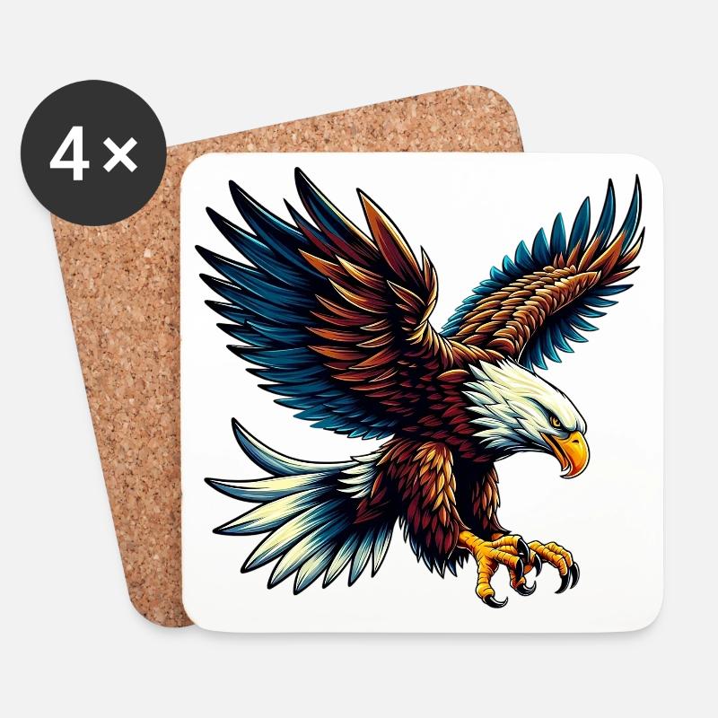 Adler - Untersetzer (4er-Set) - Weiß