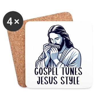 Mélodies gospel à la manière de Jésus - Dessous de verre (lot de 4) - blanc - Devant