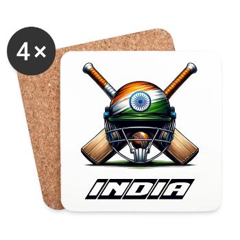 India elephant cricket helmet design - Coasters (set of 4) - white - Front