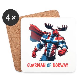 Les Gardiens de Norvège Elk - Dessous de verre (lot de 4) - blanc - Devant