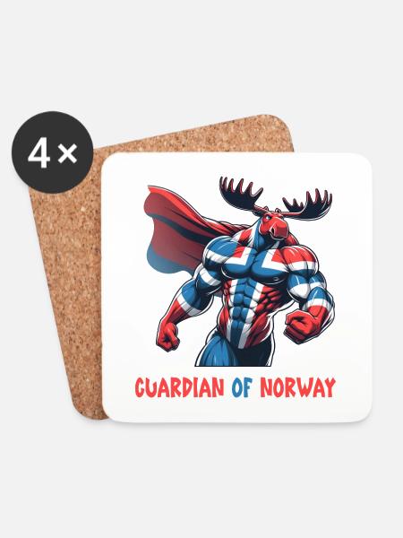 Wächter von Norwegen Elch - Untersetzer (4er-Set) - Weiß
