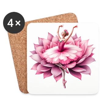 Ballet dancer with tutu - Coasters (set of 4) - white - Front