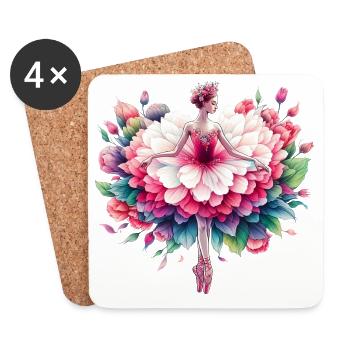 Ballet dancer with tutu - Coasters (set of 4) - white - Front