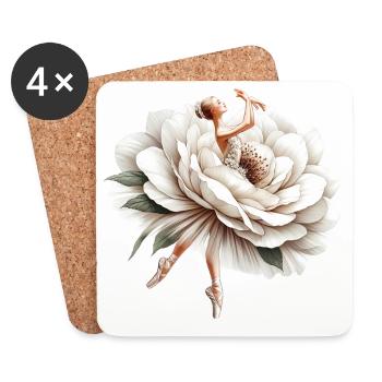 Ballet dancer with tutu - Coasters (set of 4) - white - Front