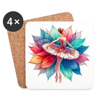 Ballet dancer with tutu - Coasters (set of 4) - white - Front