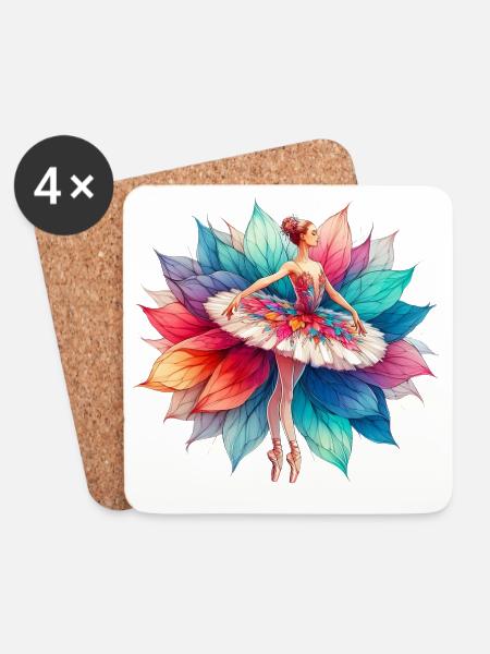 Ballet dancer with tutu - Coasters (set of 4) - white