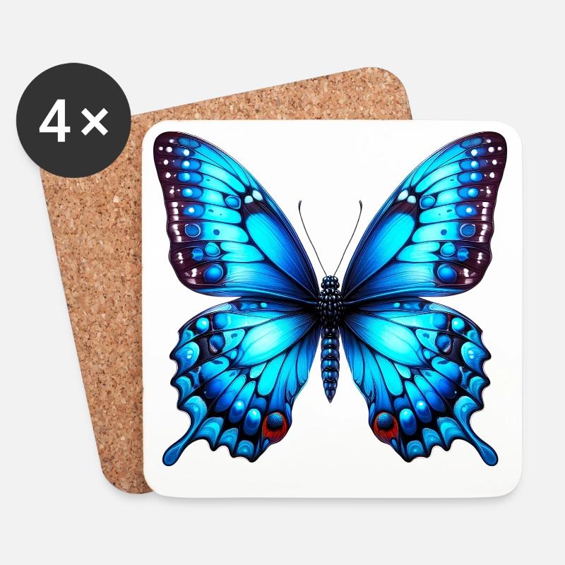 Schmetterling - Untersetzer (4er-Set) - Weiß