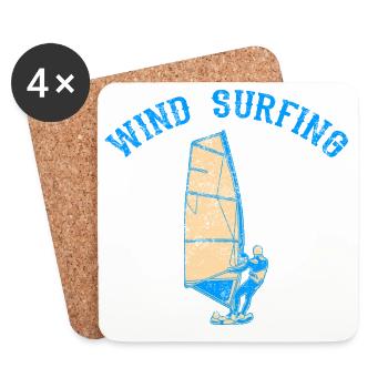 Windsurfer - Untersetzer (4er-Set) - Weiß - Vorne