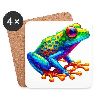 Grenouille - Dessous de verre (lot de 4) - blanc - Devant