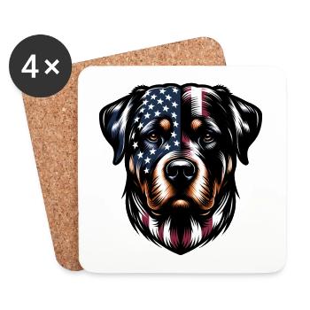 Rottweiler USA Hunde Design - Untersetzer (4er-Set) - Weiß - Vorne