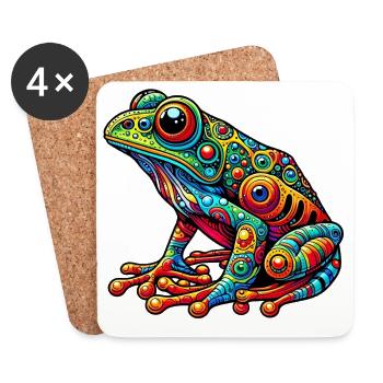 Grenouille - Dessous de verre (lot de 4) - blanc - Devant