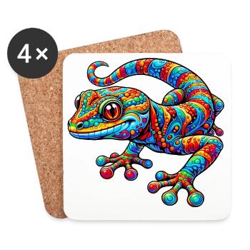Gecko - Untersetzer (4er-Set) - Weiß - Vorne