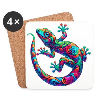 Gecko - Untersetzer (4er-Set) - Weiß - Vorne