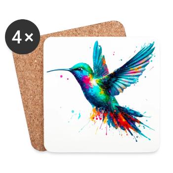 Colibri - Dessous de verre (lot de 4) - blanc - Devant