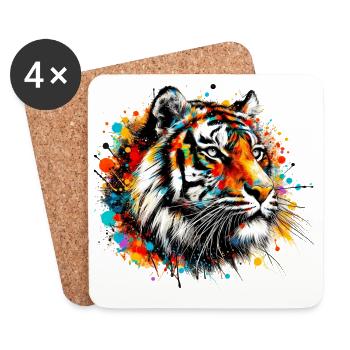 Tiger - Coasters (set of 4) - white - Front