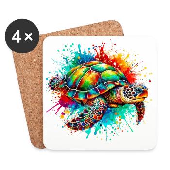 Turtle - Coasters (set of 4) - white - Front