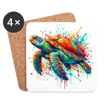 Turtle - Coasters (set of 4) - white - Front