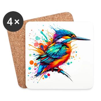 Eisvogel - Untersetzer (4er-Set) - Weiß - Vorne