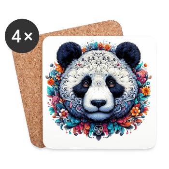 Panda - Dessous de verre (lot de 4) - blanc - Devant