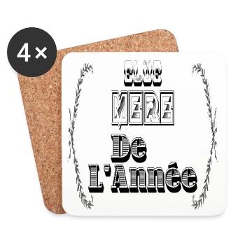 Elue Mère Année Maman - Dessous de verre (lot de 4) - blanc - Devant