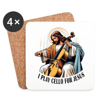Je joue du violoncelle pour Jesus music - Dessous de verre (lot de 4) - blanc - Devant