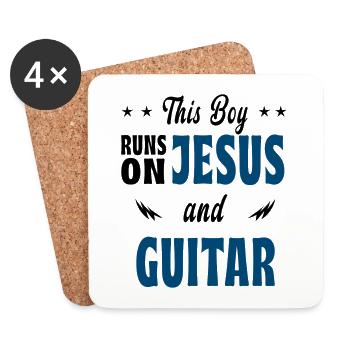 Ce garçon joue de Jésus et de la guitare - Dessous de verre (lot de 4) - blanc - Devant