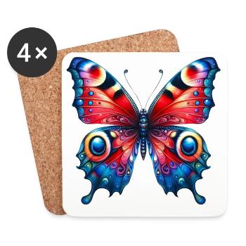 Schmetterling - Untersetzer (4er-Set) - Weiß - Vorne