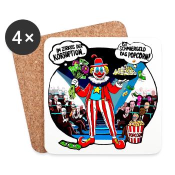 Corruption Clown - Coasters (set of 4) - white - Front