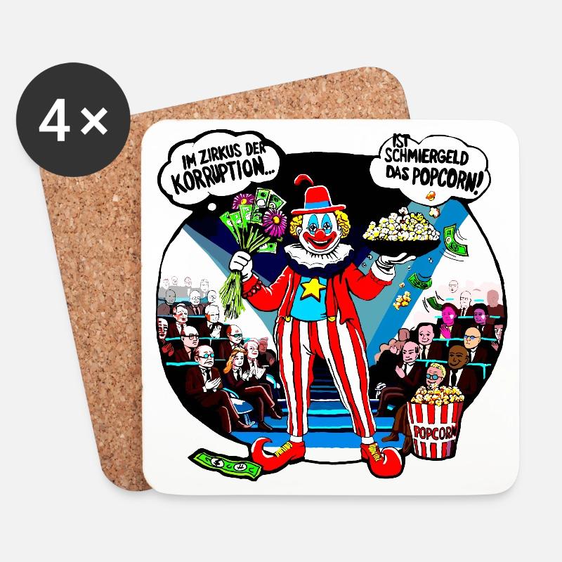 Korruptions Clown - Untersetzer (4er-Set) - Weiß