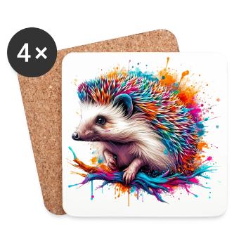 Igel - Untersetzer (4er-Set) - Weiß - Vorne