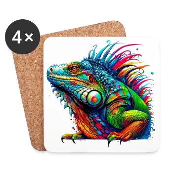 Iguana - Coasters (set of 4) - white - Front