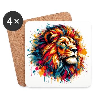 Lion - Coasters (set of 4) - white - Front