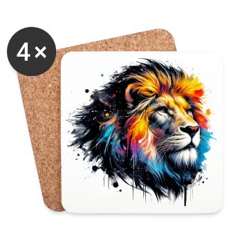 Lion - Coasters (set of 4) - white - Front