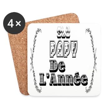 Elu Papy Année Grand Père - Dessous de verre (lot de 4) - blanc - Devant