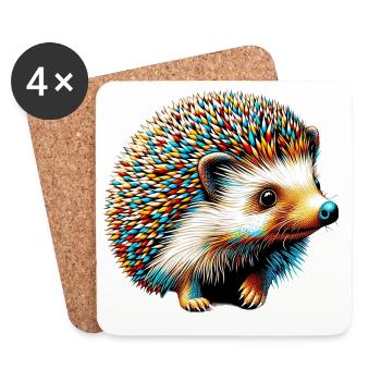 Igel - Untersetzer (4er-Set) - Weiß - Vorne