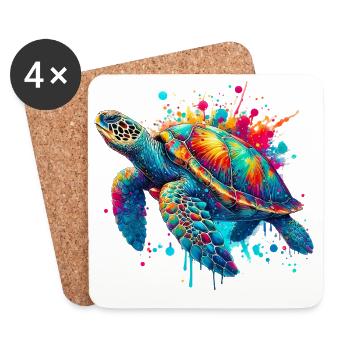 Turtle - Coasters (set of 4) - white - Front