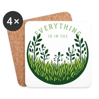denglisch sprüche everything in the green area - Untersetzer (4er-Set) - Weiß - Vorne
